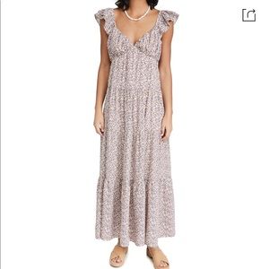 English factory floral ruffle sleeve maxi dress